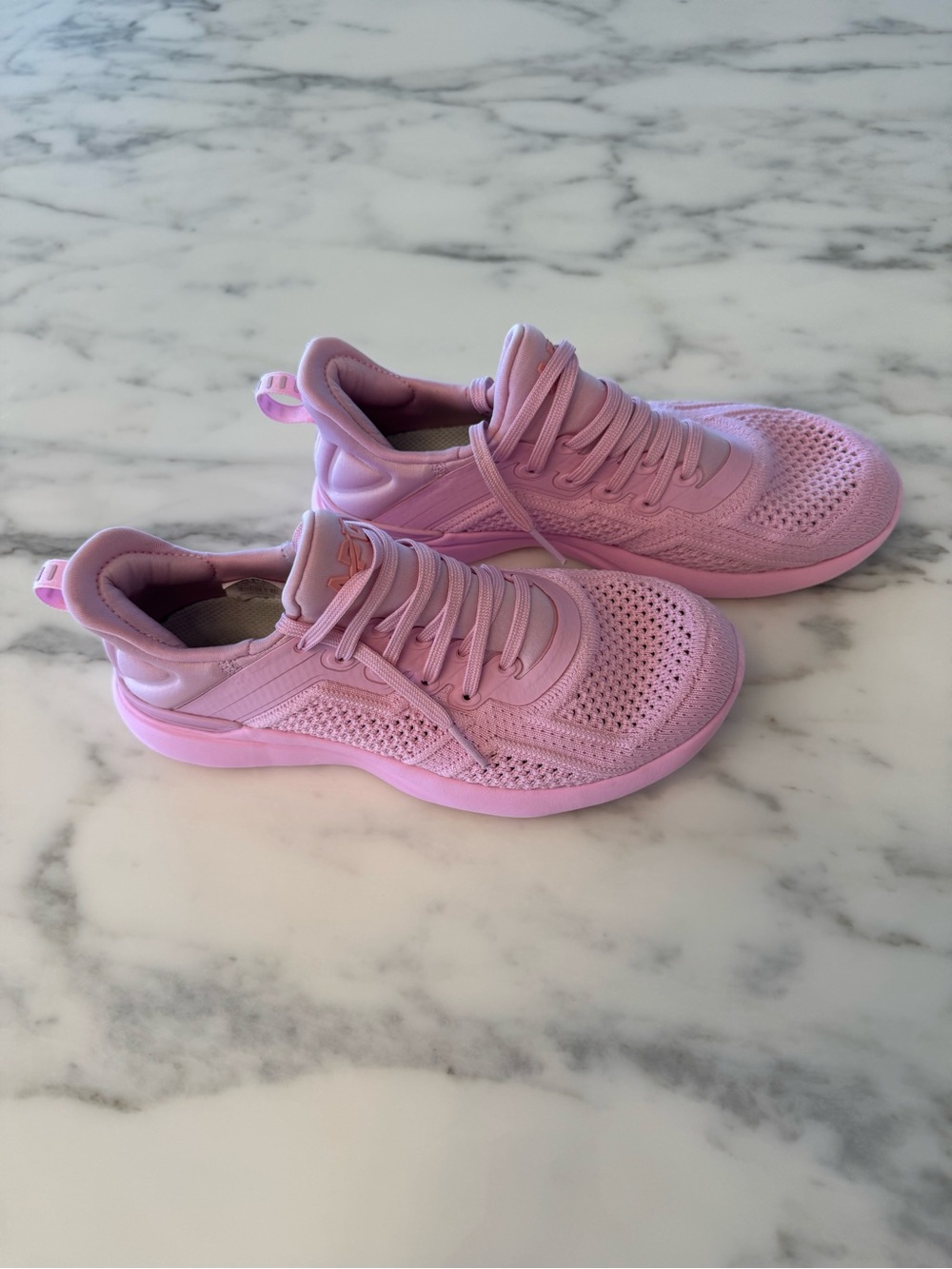 Lightweight Pink Knit Athletic Sneakers